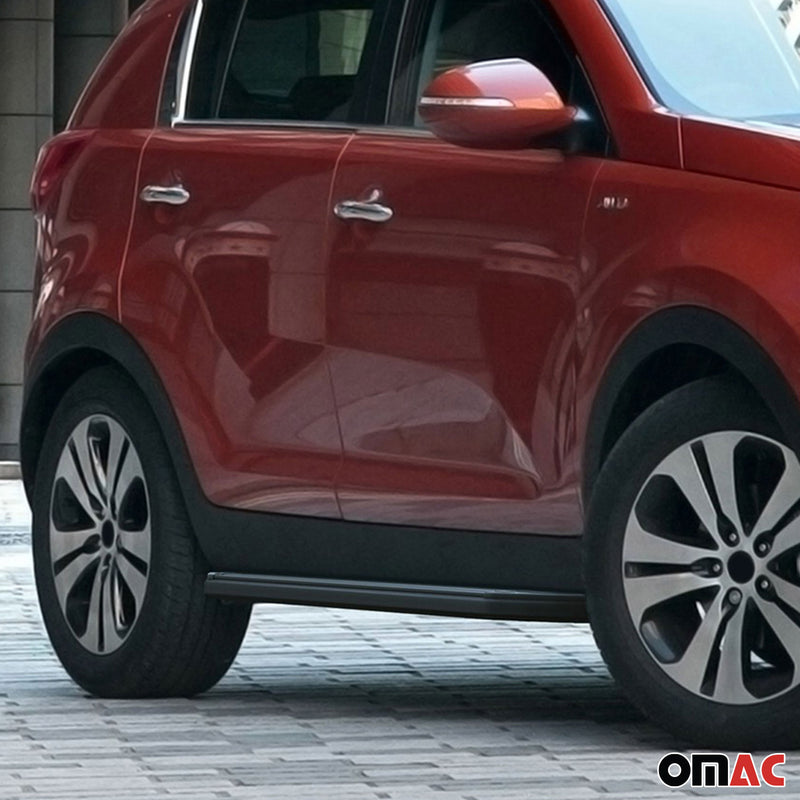 Minigonne laterali per pedane laterali per Kia Sportage 2010-2015 ABE Nero Alu