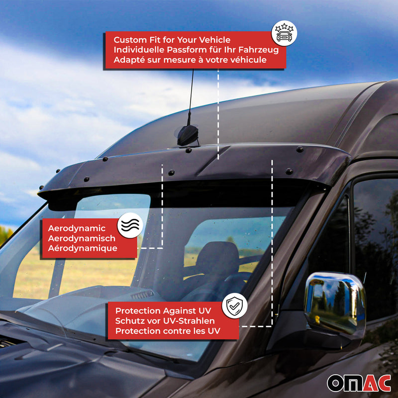 Visiera parasole esterna parasole per Fiat Fiorino Qubo 2007-2020 Acrilico 