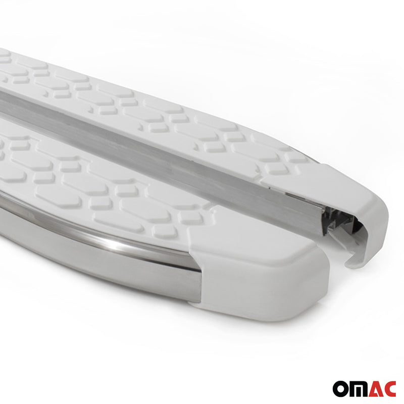 Pedane laterali in alluminio per Opel Antara Chevrolet Captiva 2016-2020 Bianco 