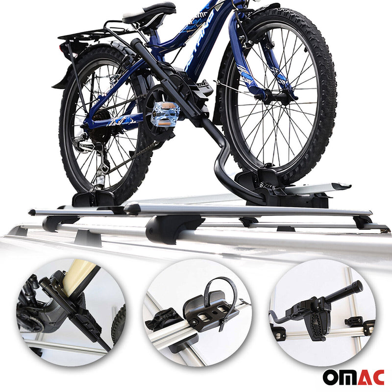 Set portapacchi + portabici per VW Tiguan 2016-2025 alluminio argento 3 pezzi 