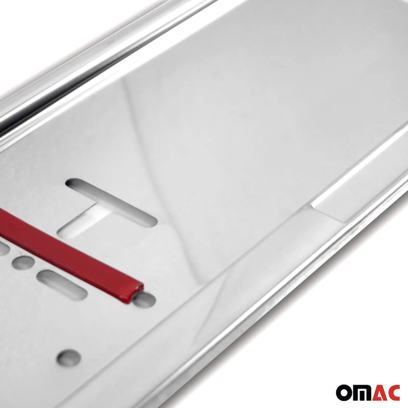 Porta targa in acciaio inox cromato 11x52 cm 