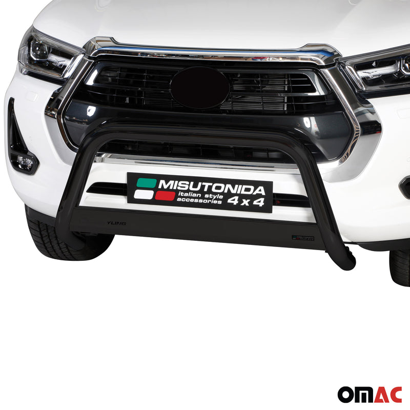 Barra di protezione anteriore per Toyota Hilux 2021-2025 ø63mm acciaio nero 