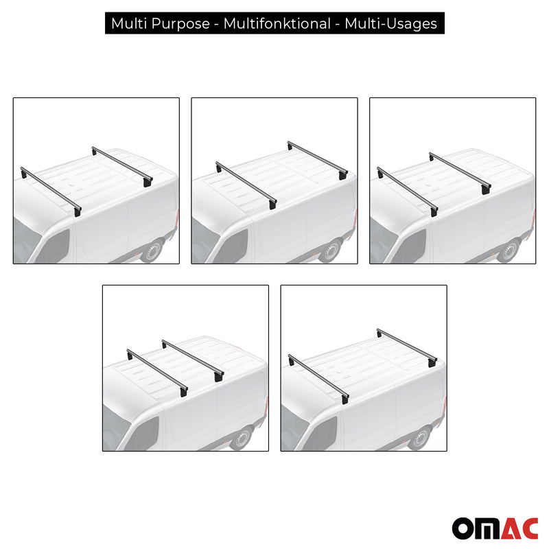 Barre portatutto Menabo per Renault Kangoo 1997-2021, base, alluminio, argento