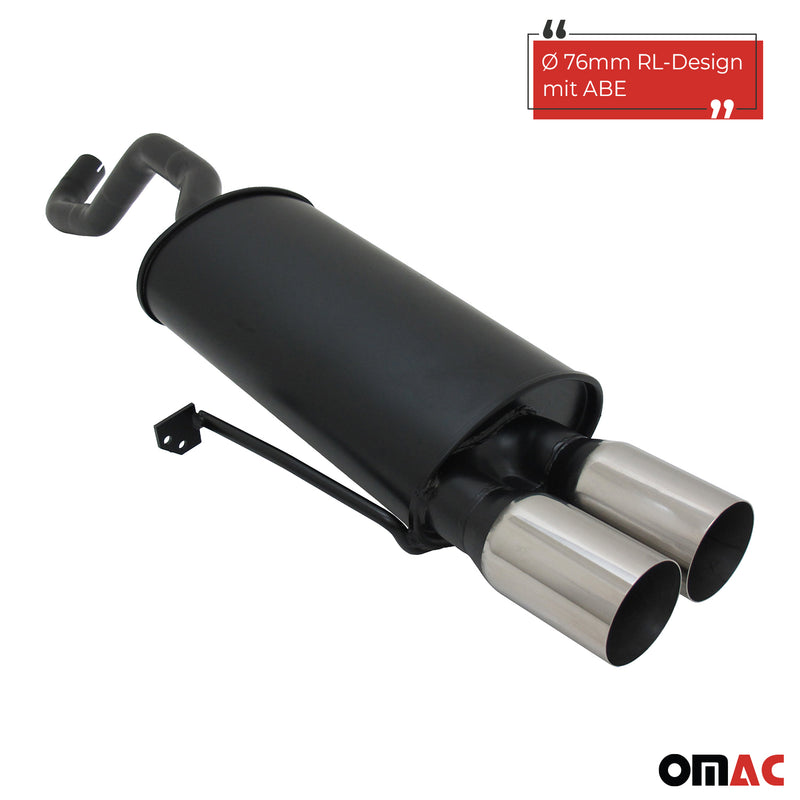 Scarico sportivo Novus per Renault Clio 3 silenziatore posteriore RL-Design 2x76mm con ABE 