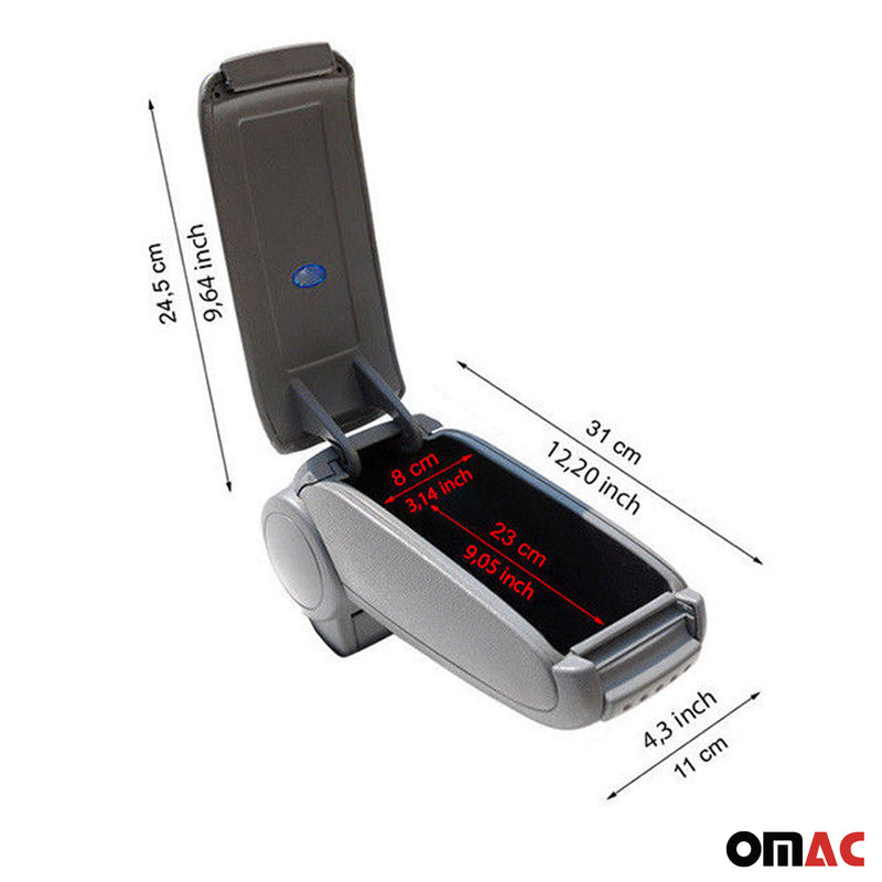 Bracciolo centrale per console centrale per Citroen C3 2009-2017 in similpelle nera 