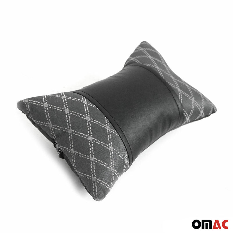 Cuscino cervicale auto nero grigio 8x30cm 