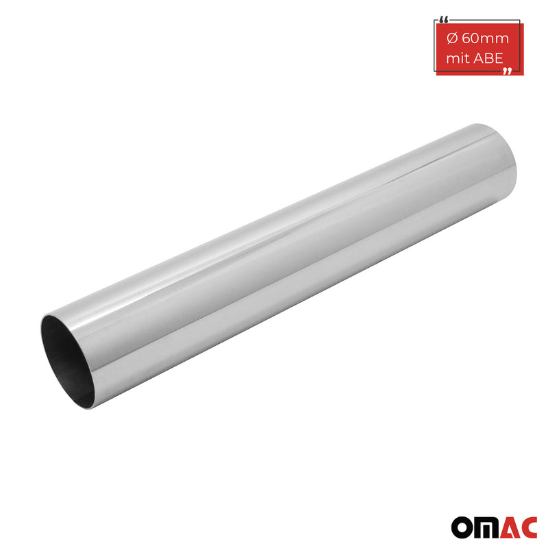 Terminale di scarico in acciaio inox 1x60 per saldatura MARMITTA DI SCARICO con ABE