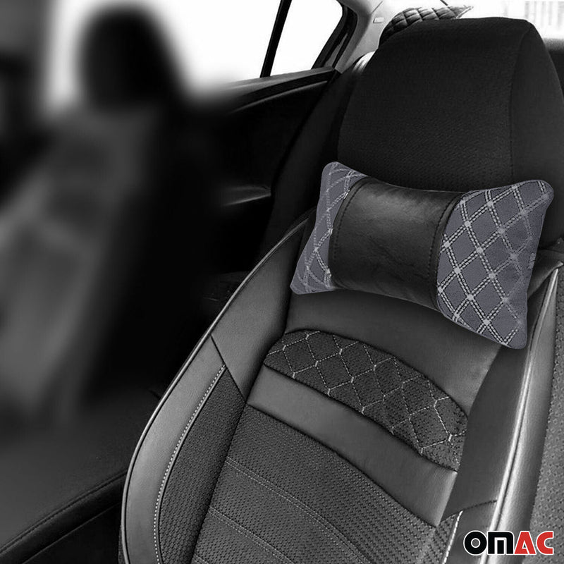 Cuscino cervicale auto nero grigio 8x30cm 