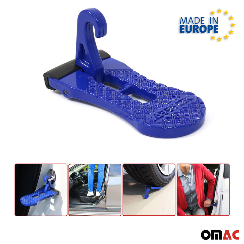 Pedale per porta, pedale per scaletta, poggiapiedi, gancio per porta, ausilio per la salita, alluminio blu 