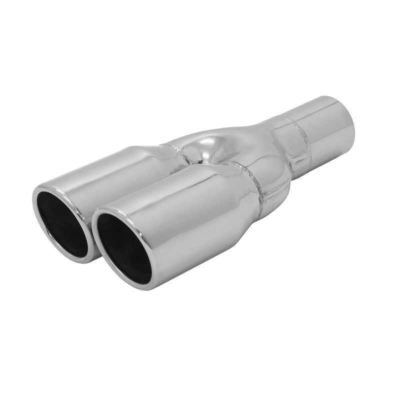 Terminale di scarico in acciaio inox Y 2x76mm silenziatore posteriore SR-Design con ABE