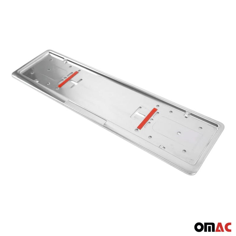 Portatarga per Citroen in acciaio inox argento 2 pezzi 
