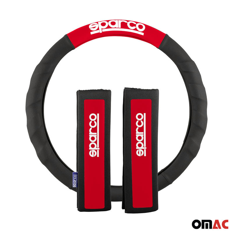 Coprivolante SPARCO Set di spalline coprivolante universali Nero Rosso