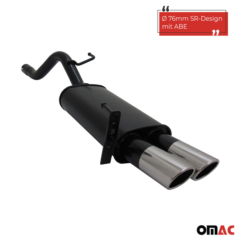 Scarico sportivo Novus per Opel Corsa D silenziatore posteriore SR-Design 2x76mm con ABE 