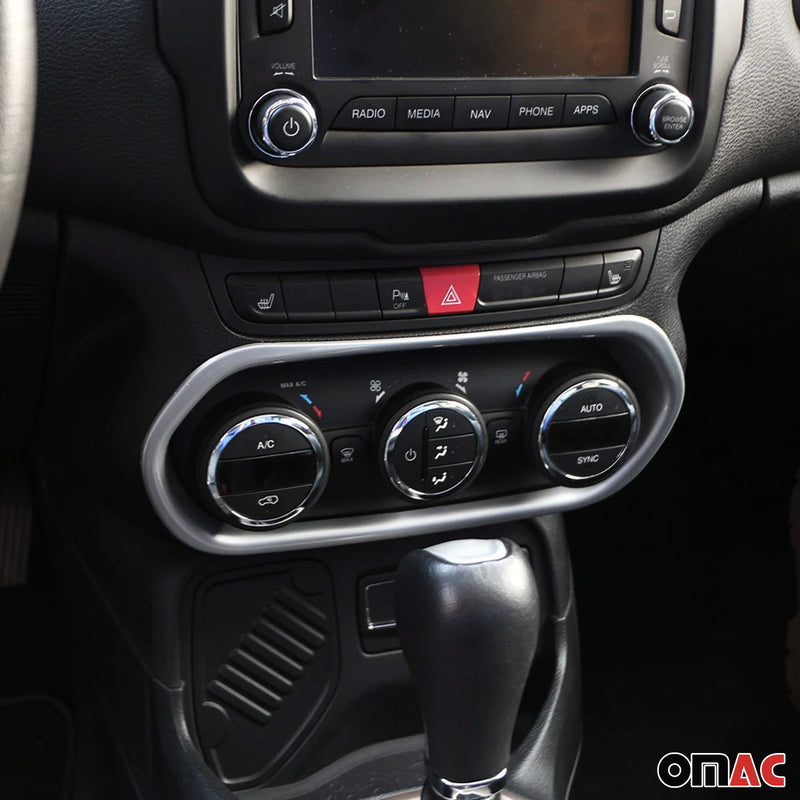 Klimaanlage Kontrol Rahmen für Jeep Renegade 2014-2024 Chrom ABS Matt 1tlg