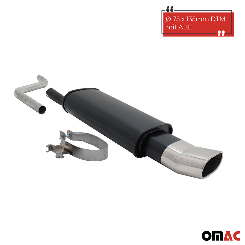 Scarico sportivo Novus per VW Polo 2/3 86C silenziatore posteriore 135x75mm DTM con ABE 