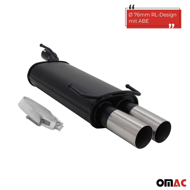 Scarico sportivo Novus per Opel Astra F / Opel Kadett E 2x76mm RL-Design con ABE 