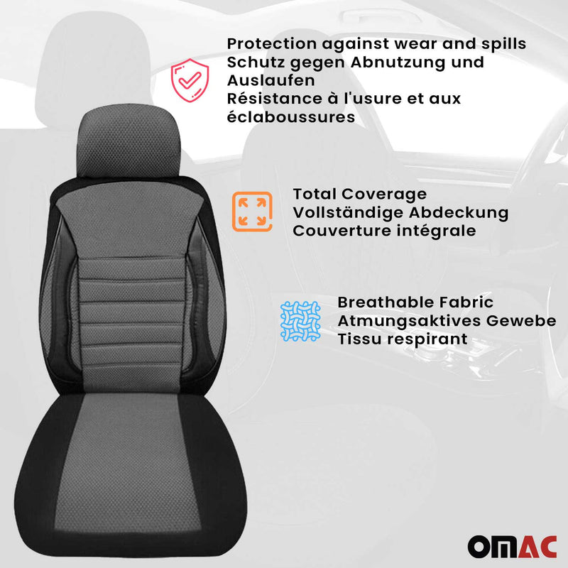 Coprisedili per Dacia Logan / MCV Grigio Nero set 2 posti anteriori