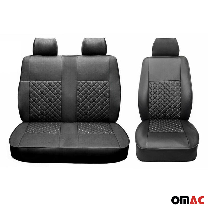 Coprisedili per Renault Trafic 2001-2014 in similpelle nera 2+1