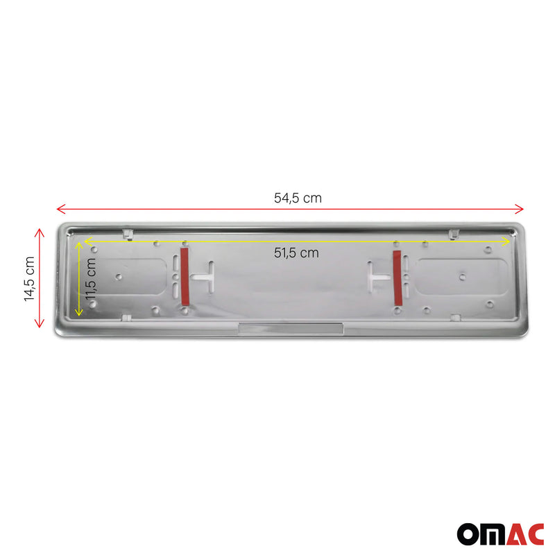 Portatarga per Citroen in acciaio inox argento 2 pezzi 