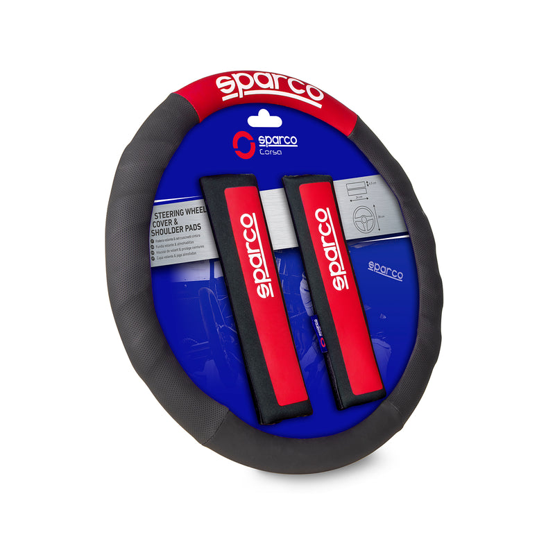 Coprivolante SPARCO Set di spalline coprivolante universali Nero Rosso
