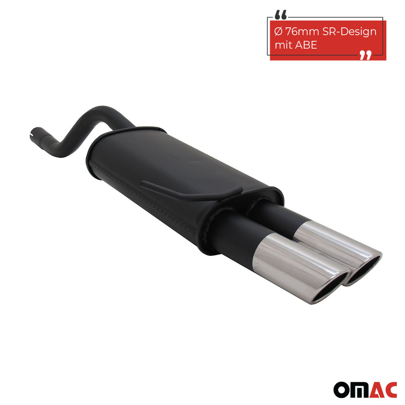 Scarico sportivo Novus per Renault Clio 2 Silenziatore posteriore SR-Design 2x76mm con ABE 