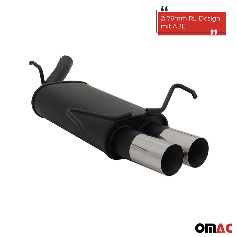 Scarico sportivo Novus per Opel Corsa C silenziatore posteriore RL-Design 2x76mm con ABE 