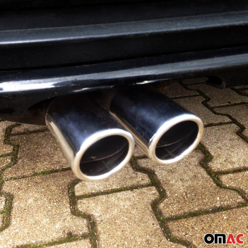 Terminale di scarico terminale per Audi TT 80 90 100 200 Quattro acciaio inox cromato 76mm 2x 