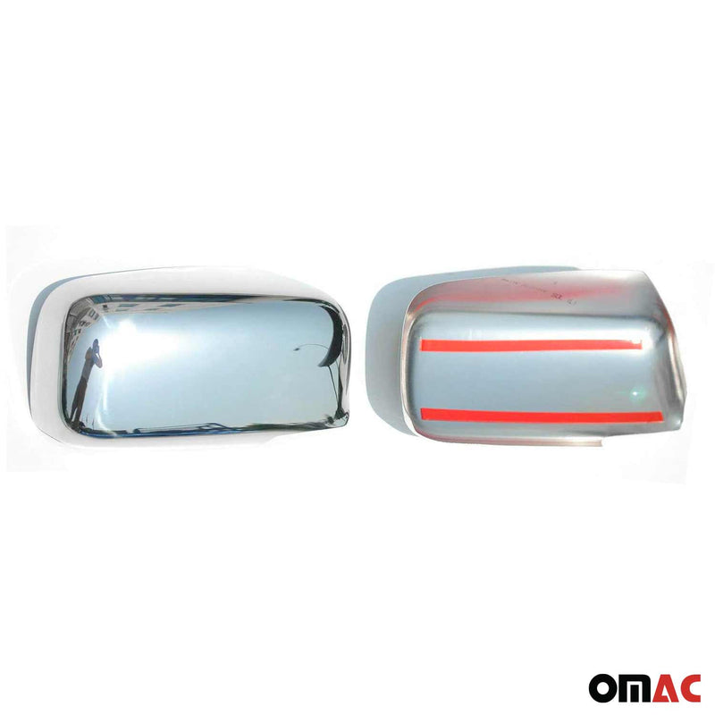 Calotte specchietti retrovisori per Mitsubishi Lancer 2003-2007 in acciaio inox argento