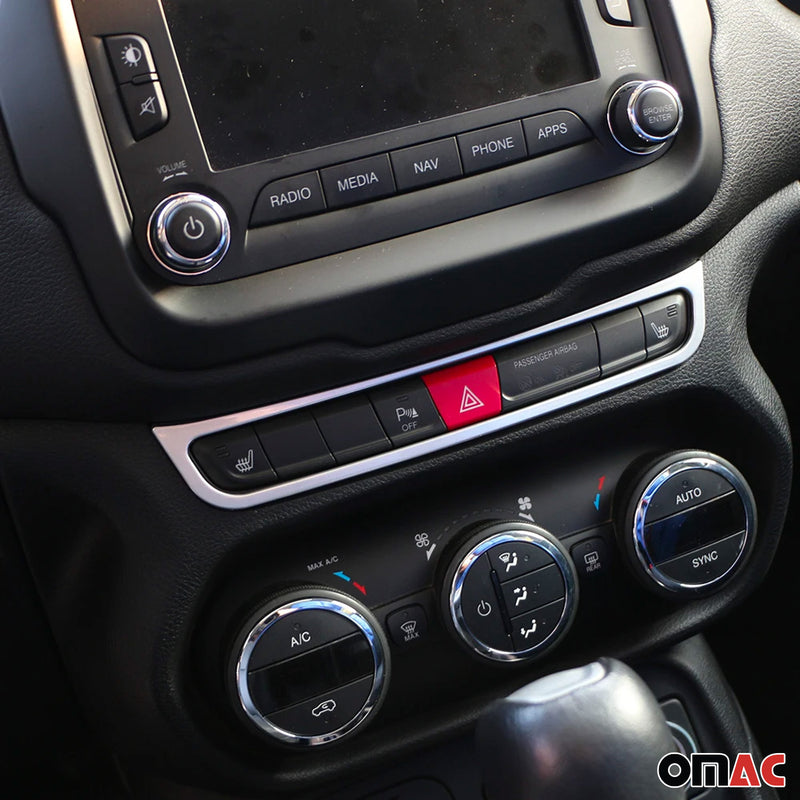Telaio di controllo dell'aria condizionata per Jeep Renegade 2014-2024 cromato ABS argento