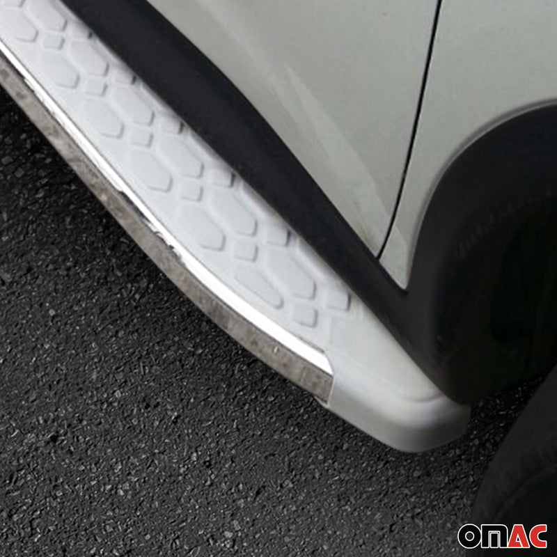 Pedane laterali in alluminio per Opel Antara Chevrolet Captiva 2016-2020 Bianco 