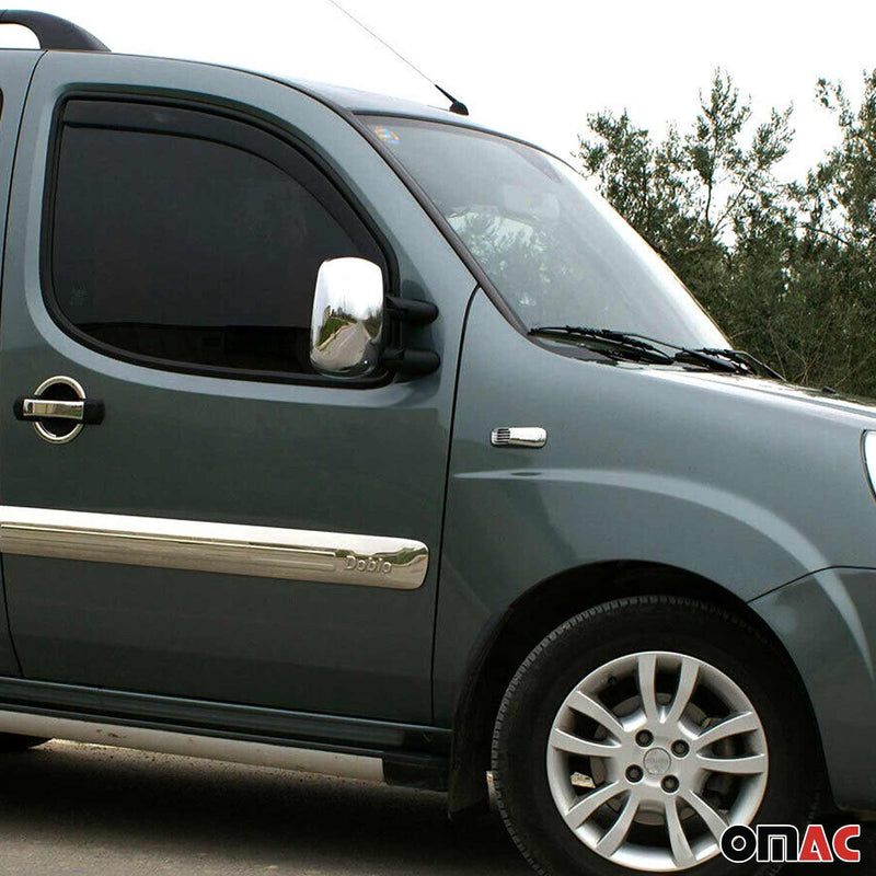 Calotte specchietti retrovisori per Fiat Doblo 2000-2010 cromate ABS scuro 2 pezzi