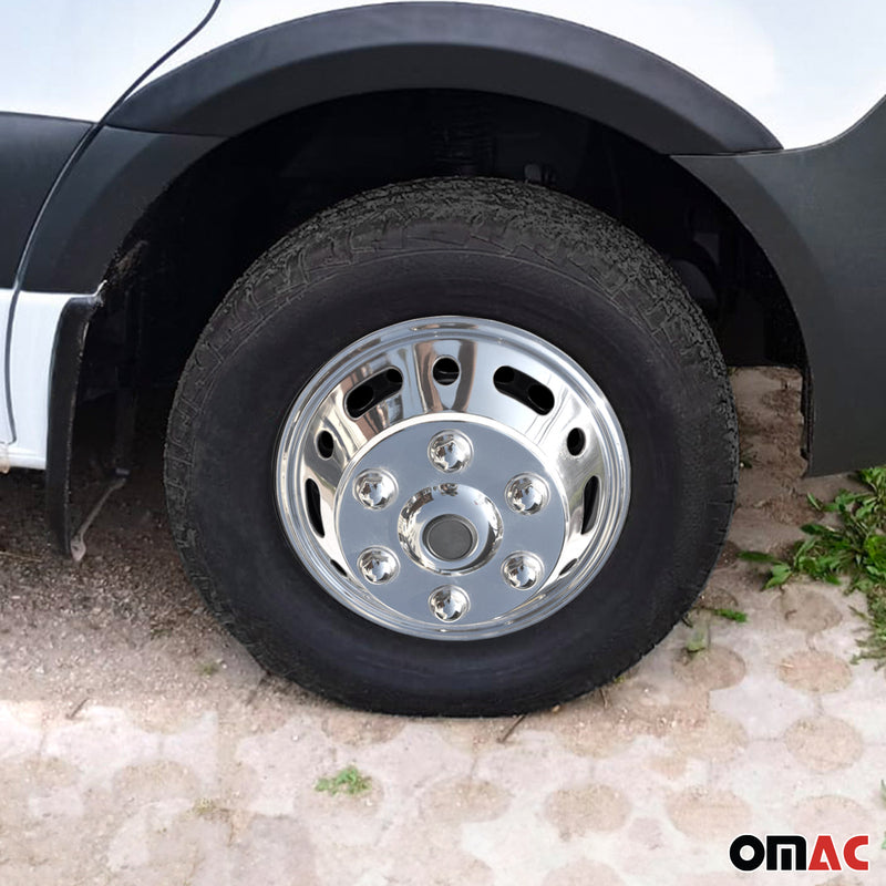 4 coprimozzi copricerchi da 16" per Ford in acciaio argento 