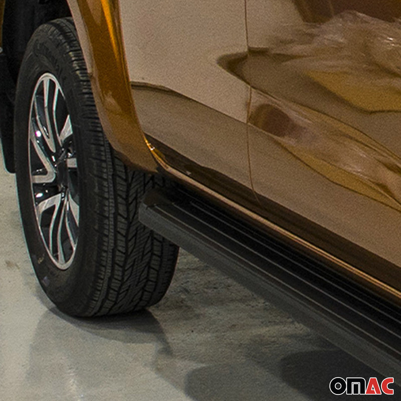 Trittbretter Seitenschweller für Nissan Navara 2015-2024 Alu Schwarz ABE