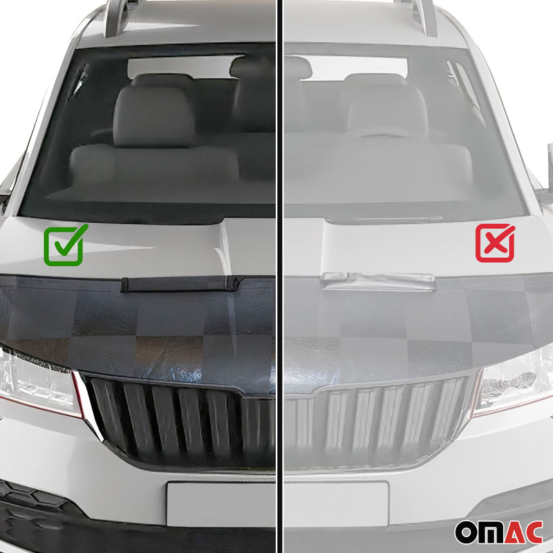 Haubenbra Steinschlagschutz Bonnet Bra für Skoda Kodiaq 2016-2025 Kariert Halb