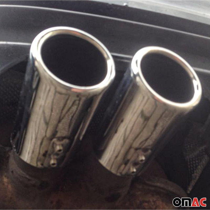 Terminale di scarico terminale per Audi TT 80 90 100 200 Quattro acciaio inox cromato 76mm 2x 