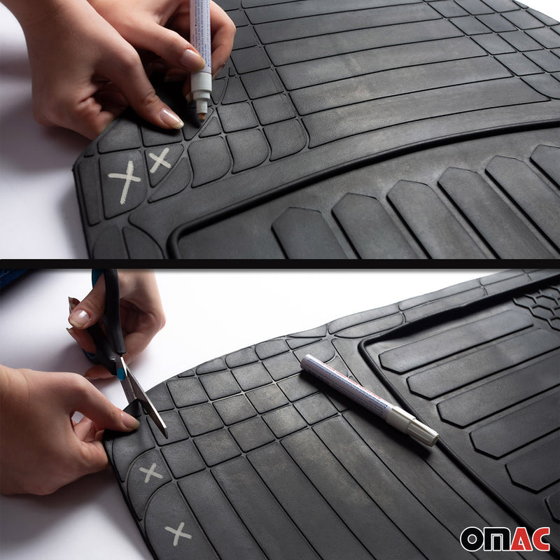 Set tappetini e vaschetta per bagagliaio per Volvo XC60 in gomma antiscivolo nera