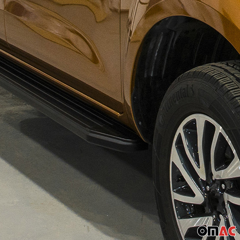 Trittbretter Seitenschweller für Nissan Navara 2015-2024 Alu Schwarz ABE