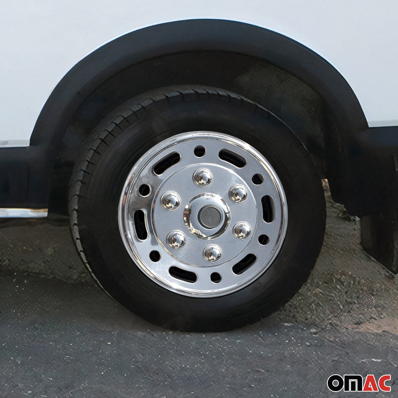 4 coprimozzi copricerchi da 16" per Ford in acciaio argento 