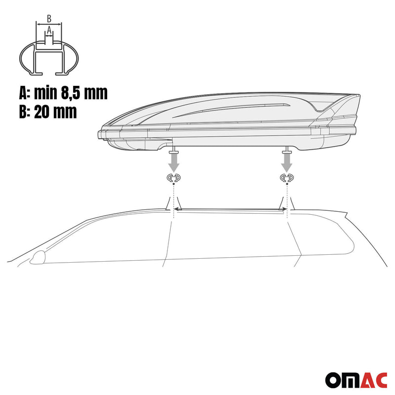 Set di adattatori MenaboT-Nut per box da tetto Mania 400 460 580 fissaggio 8x