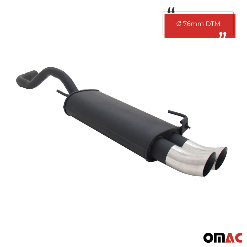 Scarico sportivo Novus per VW Polo 4 6N / 6N2 silenziatore posteriore 2x76mm DTM con ABE