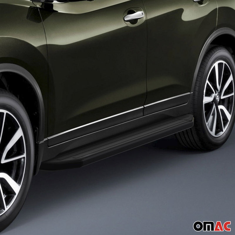 Minigonne laterali per pedane laterali per Nissan X-Trail 2015-2018 ABE Nero Alu