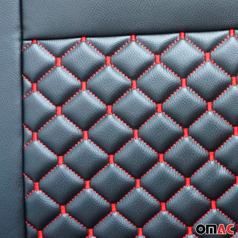 Coprisedili per Ford Transit 2014-2025 in similpelle nero rosso 2+1
