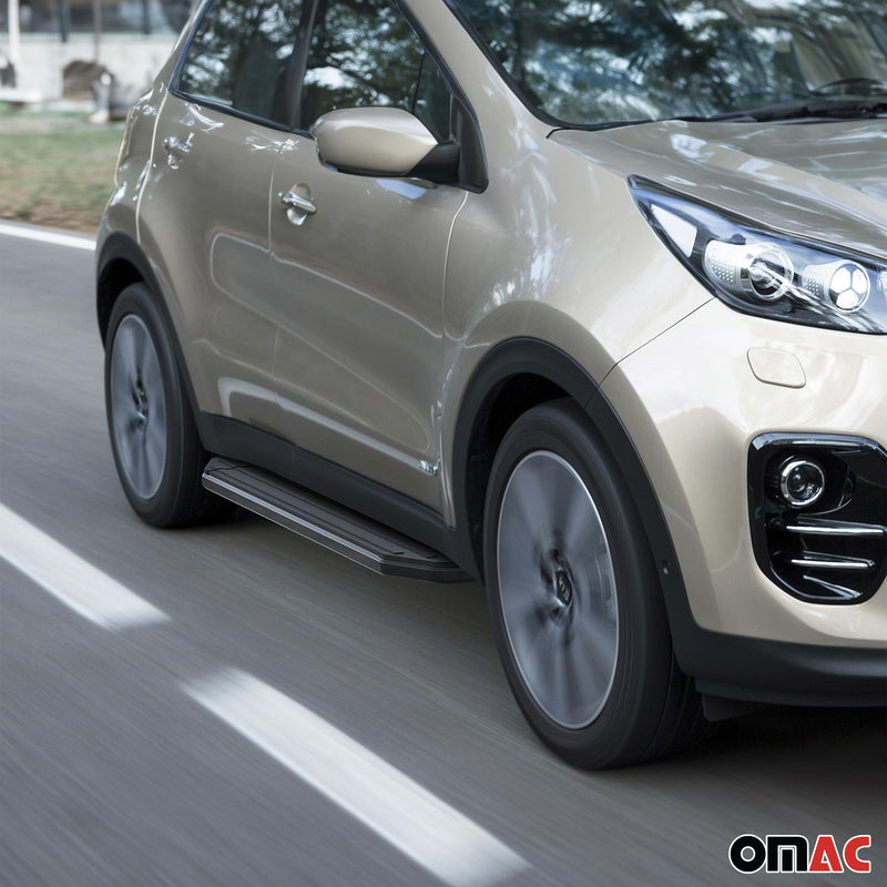 Trittbretter Seitenschweller für Kia Sportage 2016-2025 ABE Schwarz Alu
