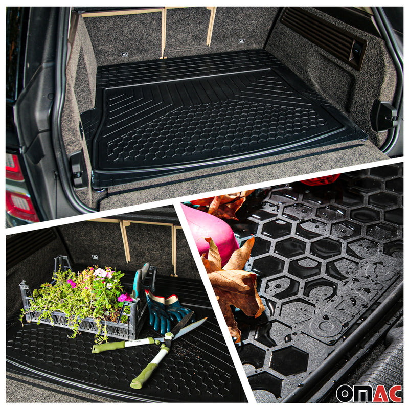 Set tappetini e vaschetta per bagagliaio per Hyundai Kona in gomma antiscivolo nera