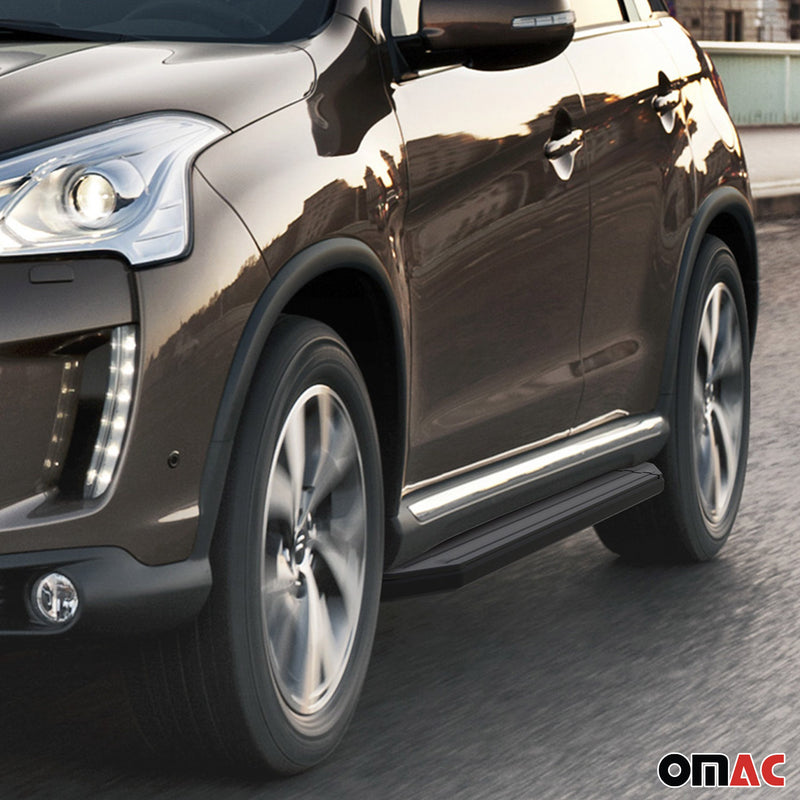 Pedane laterali per Citroen C-Crosser 2007-2013 ABE Nero Alu