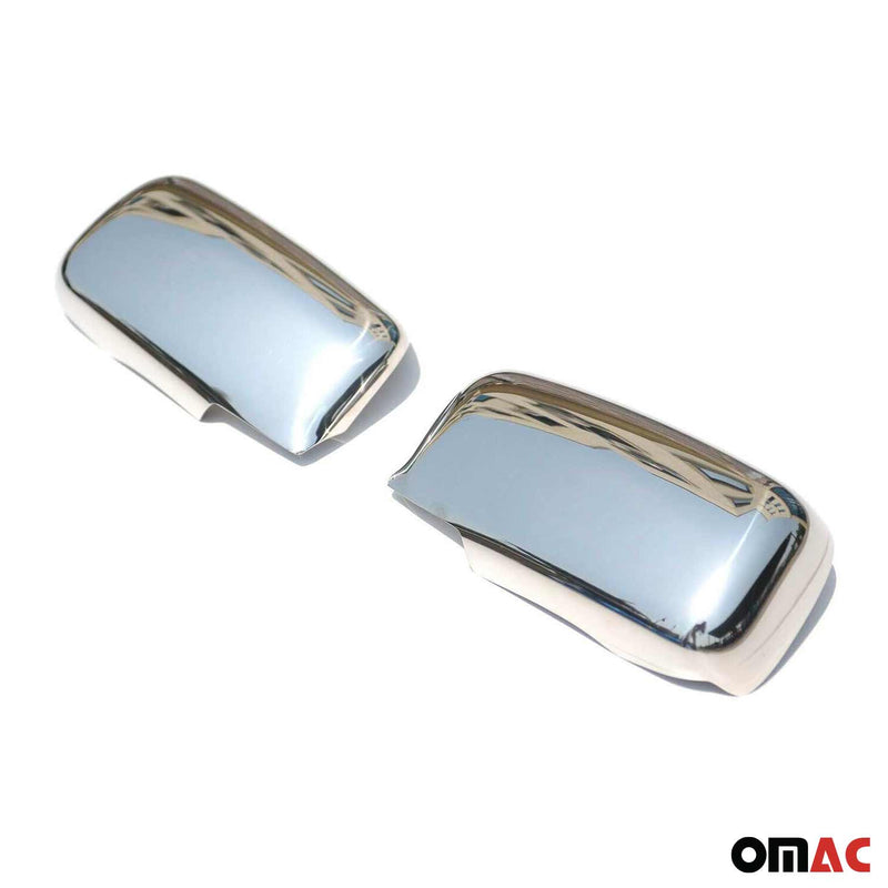 Calotte specchietti retrovisori per Mitsubishi Lancer 2003-2007 in acciaio inox argento