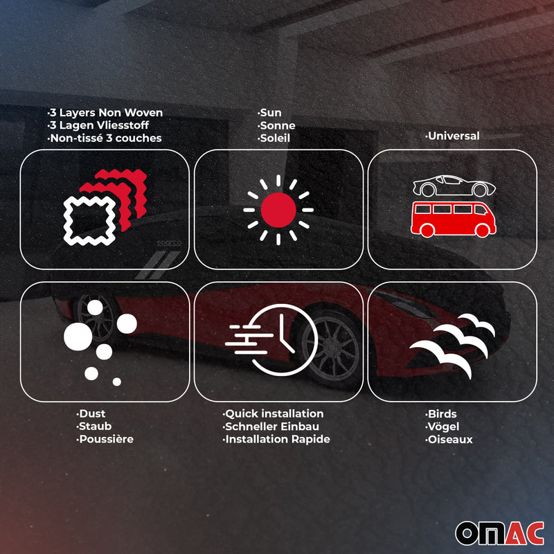 SPARCO Telo Protettivo per Auto Telo Copriauto Nero Telo Copriauto Completo per Garage Auto S