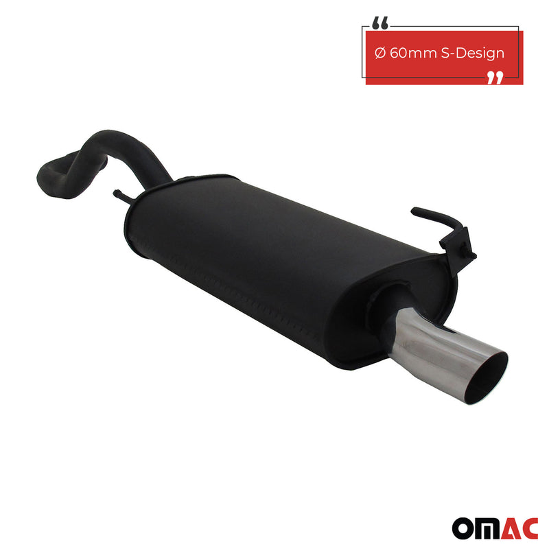 Scarico sportivo Novus per VW Polo 4 6N / 6N2 1x60 S-Design silenziatore posteriore con ABE