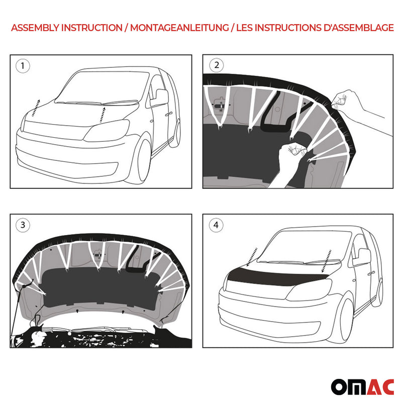 Protezione cofano in pietra per BMW Serie 1 F20 F21 2011-2024 Nero Metà