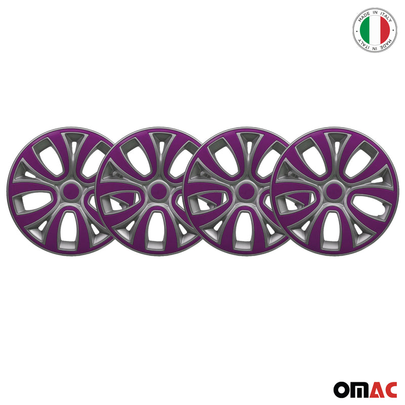 Coprimozzi da 16 pollici grigio e viola set da 4 pezzi 
